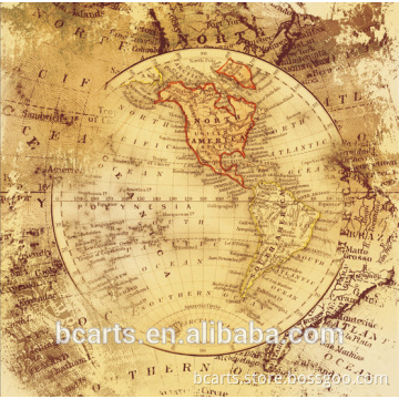 Wholesale world map room decoration oil painting from alibaba